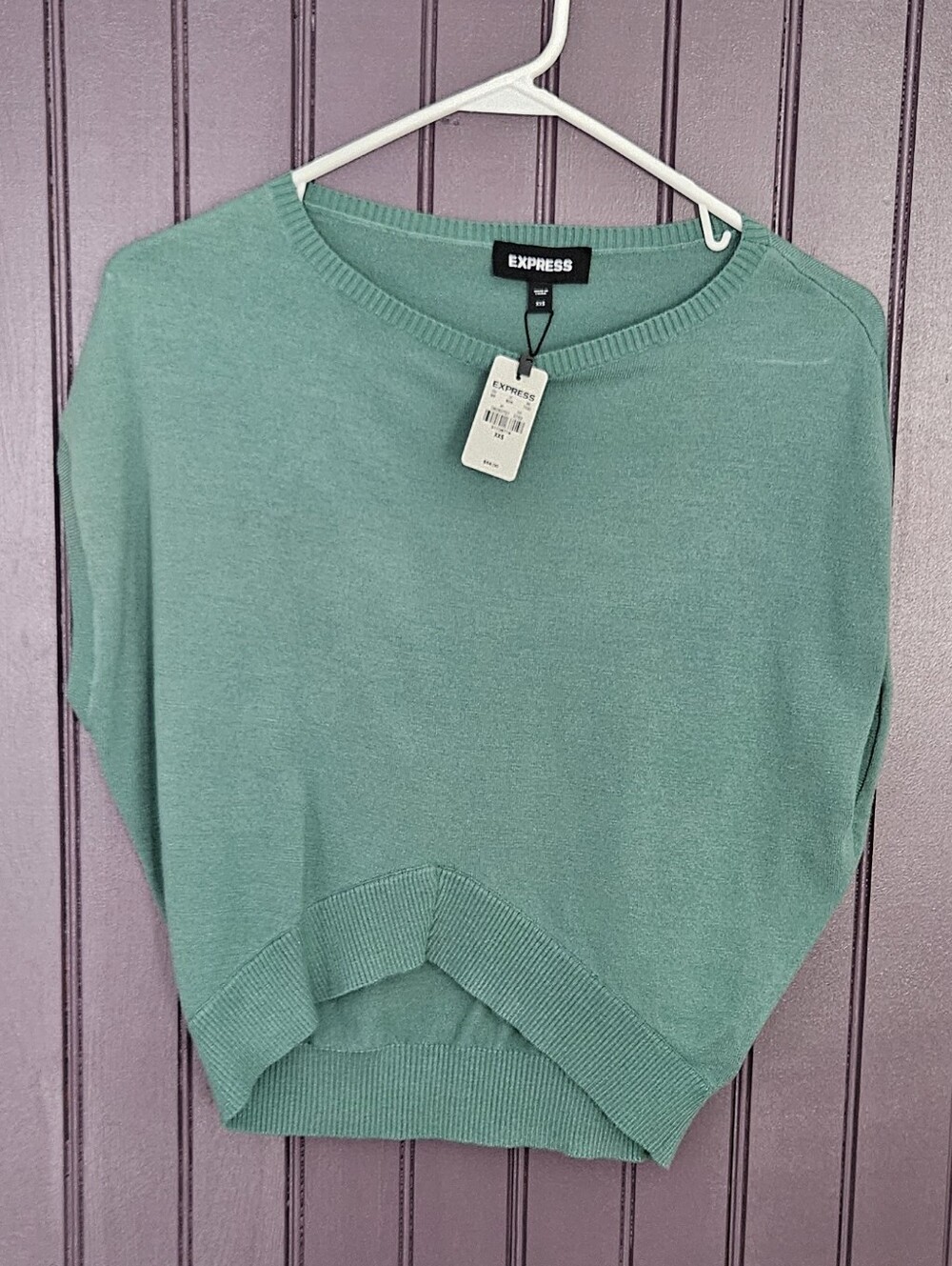 Express Women's Mint Green Crewneck Sweater